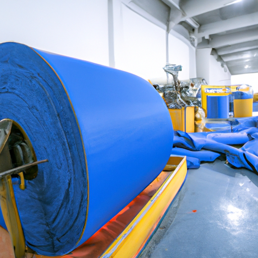manufacturer of blue polyester adhesive mixed fabric back adhesive felt roll in Chinese factory,